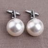 2Pcs Fashion Unisex Pearl Cufflinks Shirt Sleeve Buttons Clothes Accessory Gift