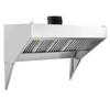 Commercial Exhaust Hood, 8FT Food Truck Hood Exhaust, 201 Stainless Steel Concession Trailer Hood with 4 Detachable U-shaped Grid Oil Filter Mesh,