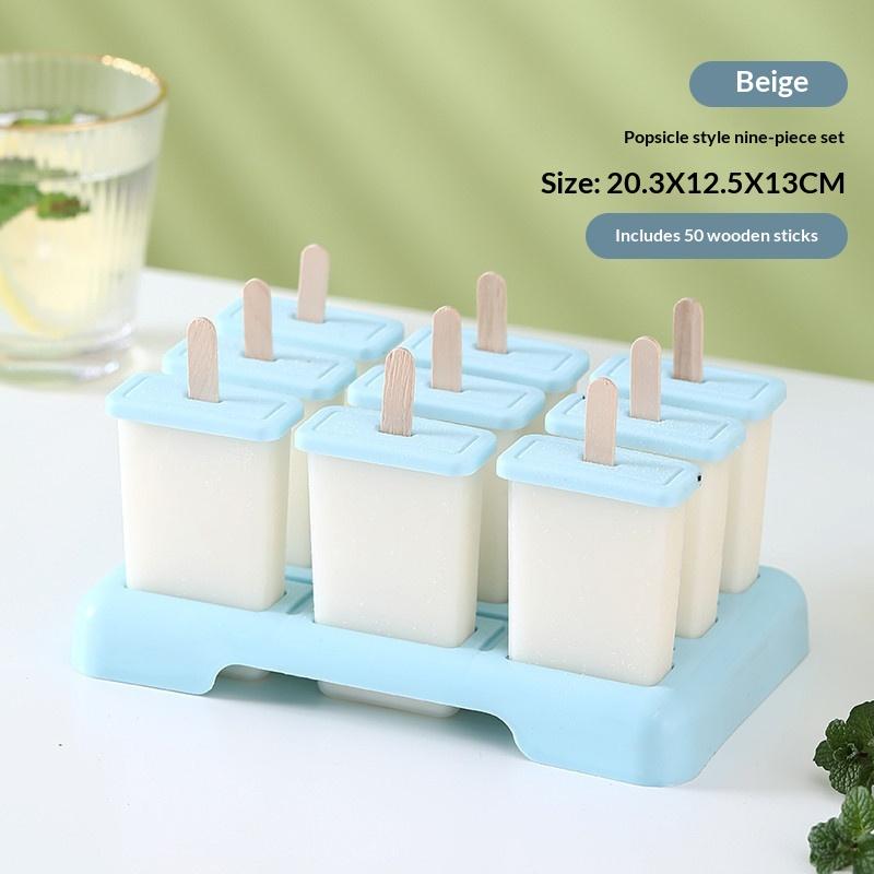 Форма для мороженого на 9 ячеек Форма для эскимо Поддон для кубиков льда DIY Машина Домашний морозильник Лето С палочкой Кухонные принадлежности