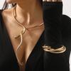 Winding Serpentine Niche Design Sense Personality Collar Bracelet Hip Hop Style Collarbone Chain Accessories