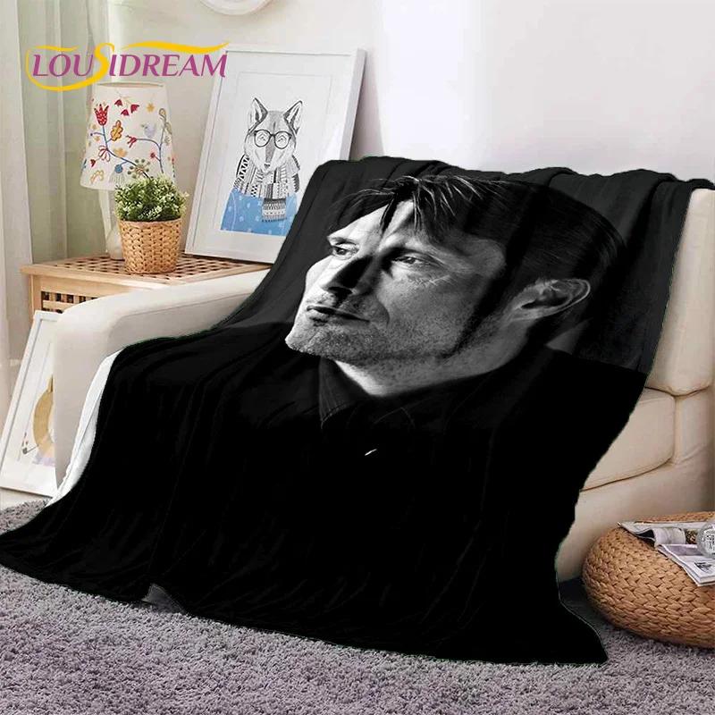Мягкое фланелевое одеяло Mads Mikkelsen 3D Actor Star для кроватей, диванов, пикников, плед для отдыха на свежем воздухе, подарок