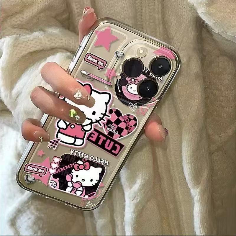 Чехол для телефона Sanrio Hello Kitty для iPhone 12-16 Pro Max (Девичий стиль)