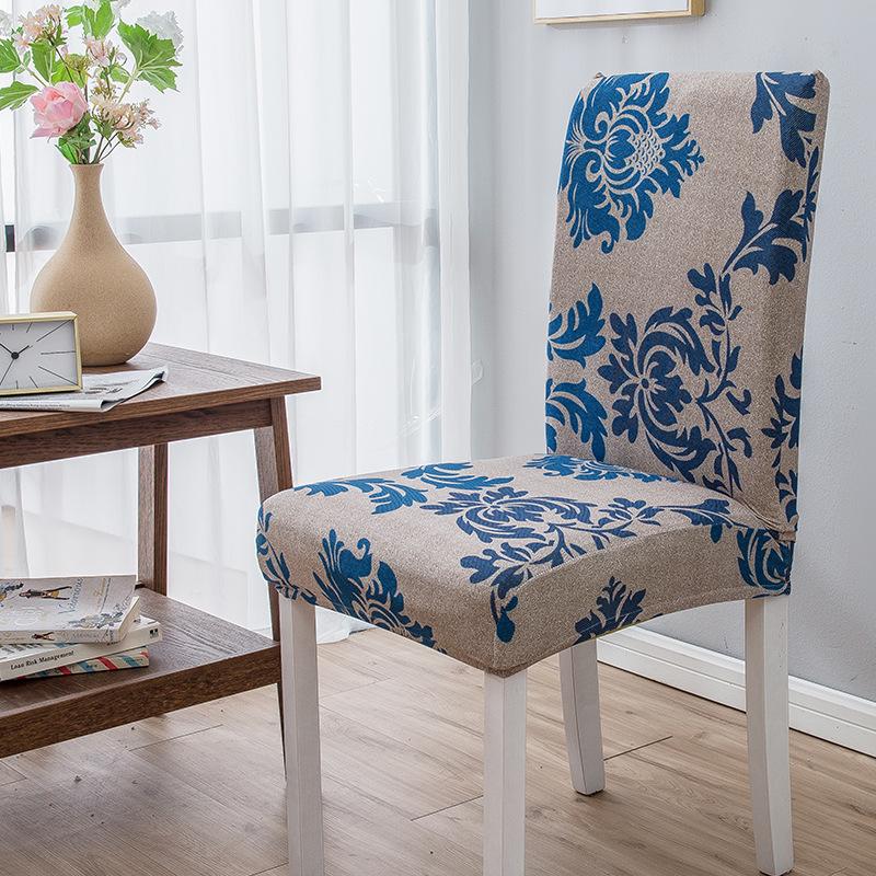 Elastic Floral Printed Chair Cover Stretch Polyester Seat Protector for Home Restaurant Dining 1 2 4 6 Pack