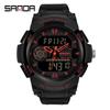 SANDA 6002 Fashion Men's Electronic Watch Sports Multi Functional Waterproof LED Dual Display Men's Electronic Watch