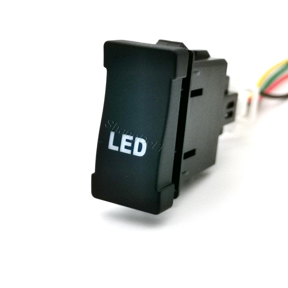 1PC Red LED Light Car DRL Front Rear Fog Light Power On Off BSM Switch Button With Wire for Iveco Auto Accessories