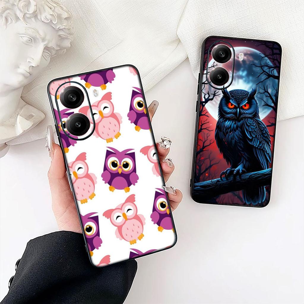 Мультяшная сова Птица Обои Чехол для телефона для Samsung Galaxy A06 A05 A14 A50 A51 A52 A12 A13 A23 A70 A07 A25 A26 A72 A56 Чехол