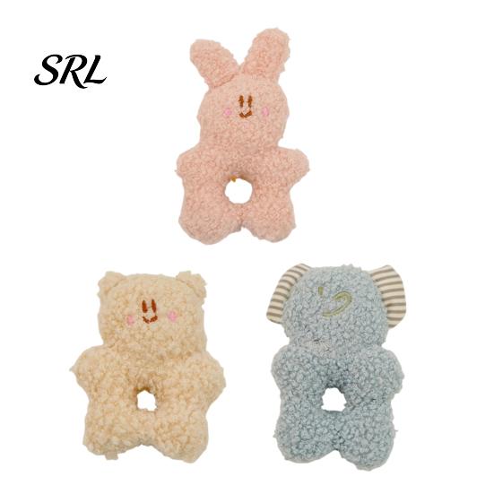 Crinkle Paper Dog Toys Stuffed Animal Chew Toy, Squeaky Plush Bear Bunny Interactive Small And Medium Snuffle Toy with Center Hole for to Dogs