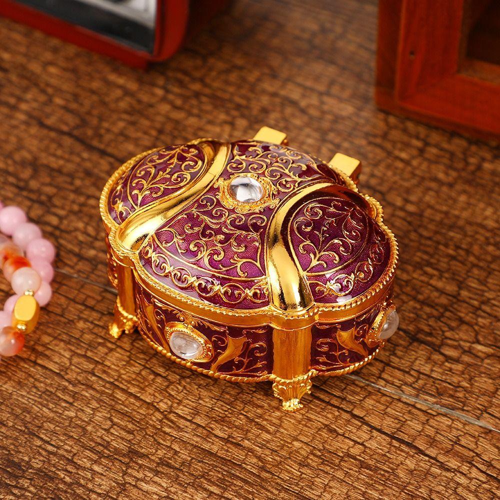 Oval Shape Jewelry Organizer Relief Design Jewelry Storage Case Jewelry Box Jewelry Storage