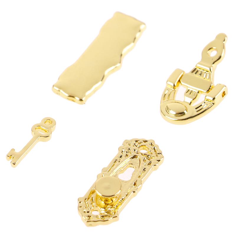 1:12 шт. Металлический дверной молоток Набор Аппаратная фурнитура для кукольного домика Миниатюрные аксессуары