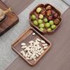 Natural Wooden Fruit Tray with Serving Plate for Kitchen Room Dining Table - Black Walnut Snack Bowl for Nuts Candy  Dessert