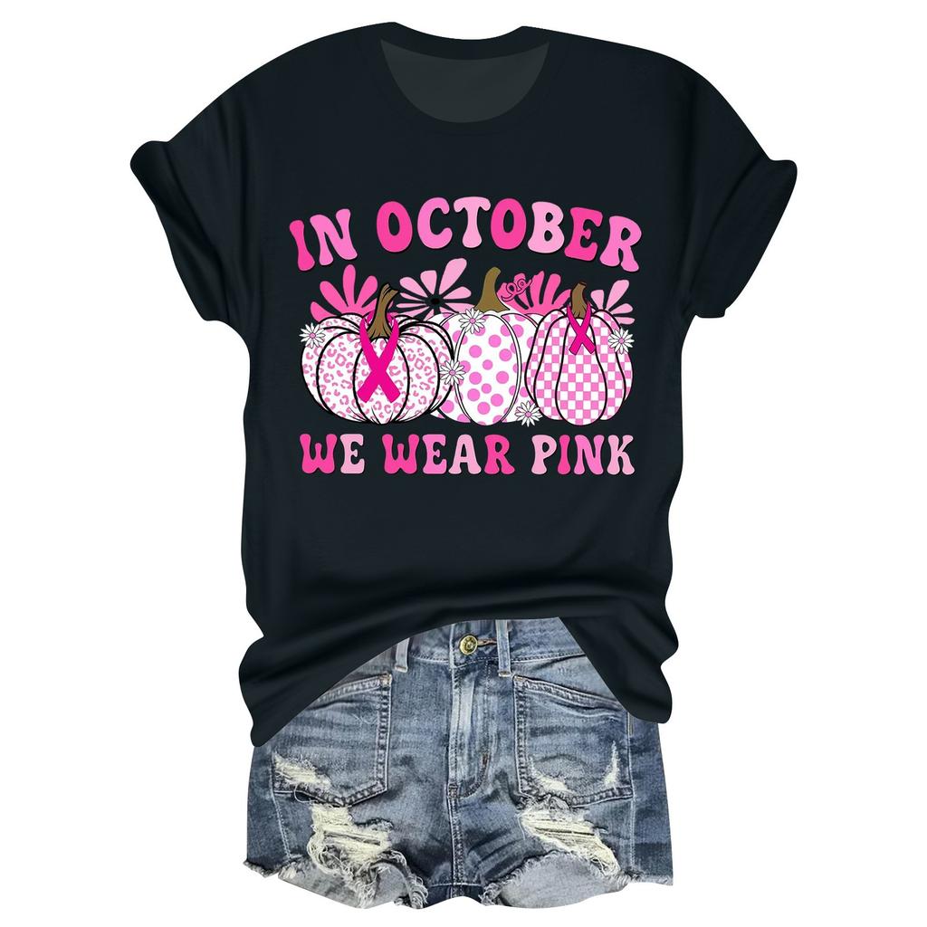 Женская повседневная футболка на Хэллоуин с принтом груди, пуловер с круглым вырезом, топ с короткими рукавами