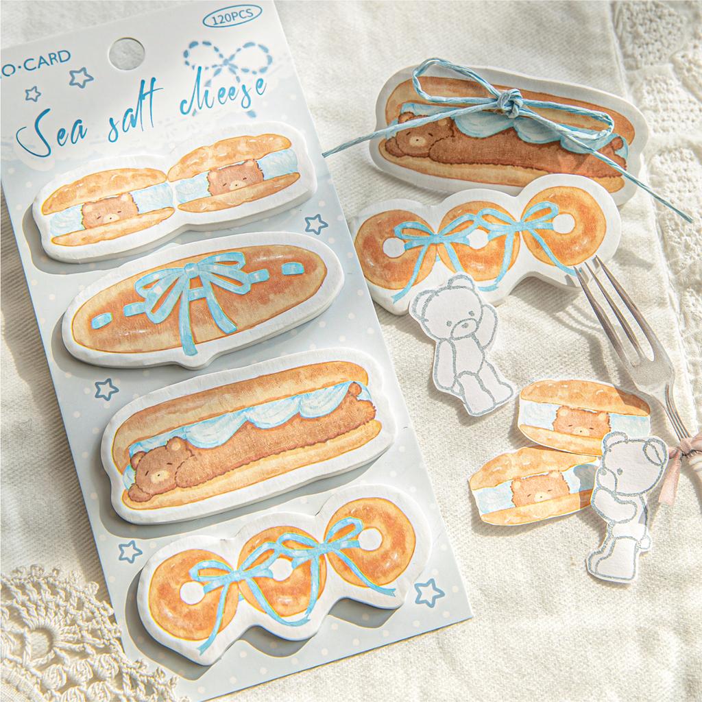 JIAMEI 120pcs Cream Bakery Series Kawaii Food Desserts Message Convenience Sticker DIY Diary Scrapbook Cute Student Stationery