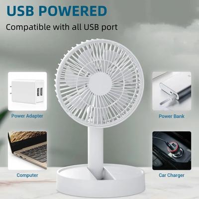 F28C Портативный Мини Настольный USB Складной Вентилятор с 4 Скоростями и Функциями Таймера, Масштабируемый, Подходит для Спальни, для Использования в Помещении или на Открытом воздухе