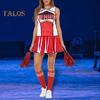 2 Pcs/Set Cheerleader Performance Outfit Sleeveless Top Skirt Set High School Glee Club Girl Cheerleading Costume Varsity Cheerleader Fancy Dress