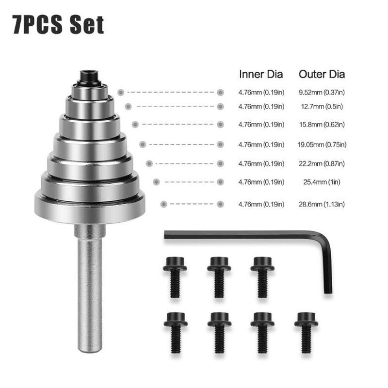 Шариковые подшипники для фрезерной фрезы, направляющие, набор ключей для подшипников, комплект принадлежностей 4,76 мм, 6,35 мм, 12,7 мм