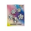 Monochrome Silver Flower Set Of 5 10013258