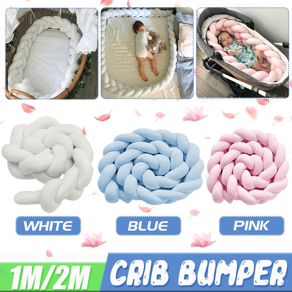 100CM/200CM Cot Baby Crib Bumper Mesh Pillow for Cradle Newborn Bedding Pads Protector Baby Bedding Nursery