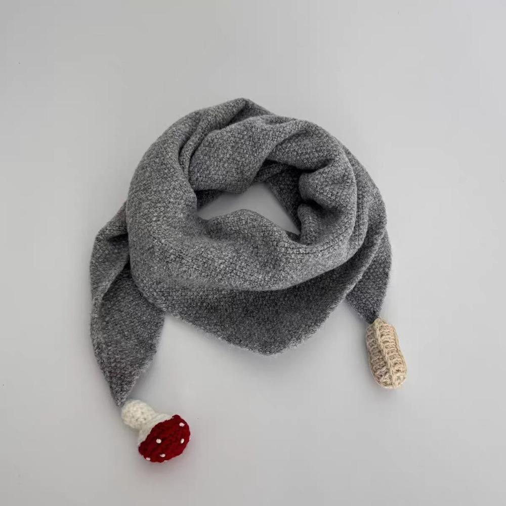 Thicken Triangle Scarf Mushroom Peanut Thermal Neckerchief Cute Kids Neckerchief Girls Boys