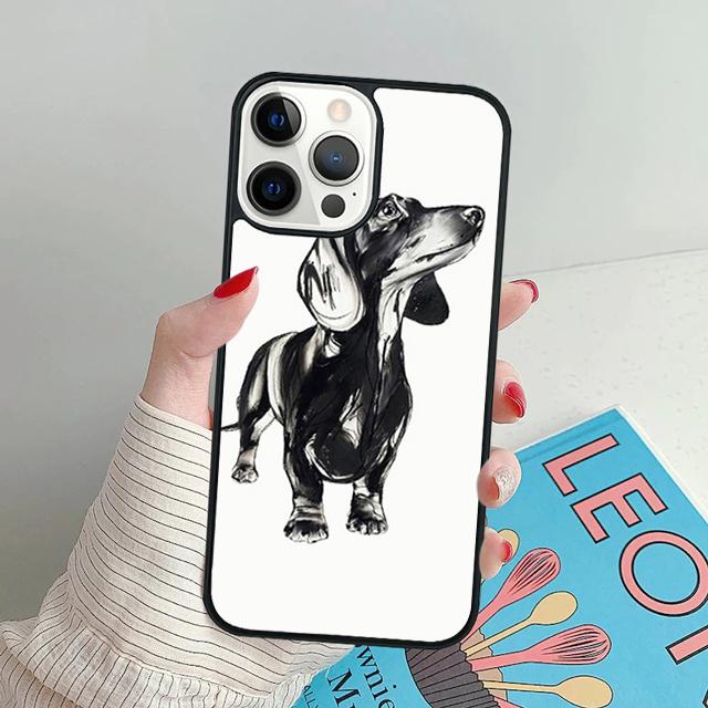 Милый мультяшный такса собака Чехол для телефона Cover Для iPhone 17 Air 16 15 14 Plus apple 16 11 12 13 Pro Max coque