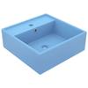 VidaXL Square Luxury Washbasin with Overflow Countertop Washbasin Toilet Hand Basin Bathroom Cosmetic Room Light Blue 146945