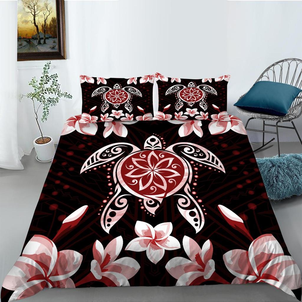 Turtle Pattern Bedding Set Bedding Cover with Pillow Case AU/EU/US Single/Double Full Size Home Bedding Set