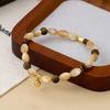 New Chinese coffee crystal cat eye shell agarwood beaded bracelet fashionable versatile high-end rice bracelet stacked wear