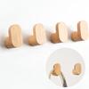 Wooden Wall-Mounted Hooks for Hats, Towels, and Robes