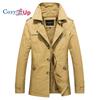 Cozy Up Men Slim Fit Fleece Single Breast Jacket Windbreaker Trench Coat