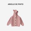 Французский кардиган Arielle De Pinto Весенне-осенний однотонный вязаный кардиган с капюшоном Детская куртка для мальчиков и девочек