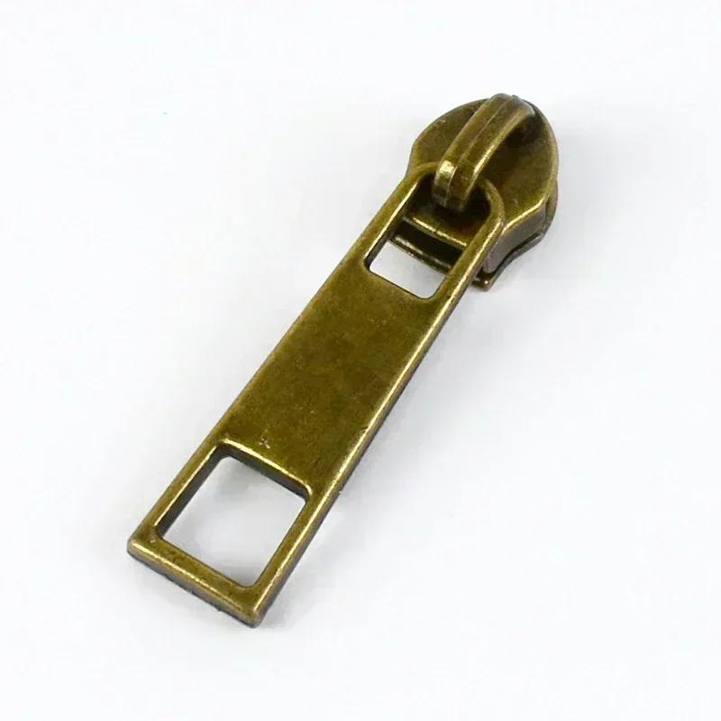 Meetee 5-20 шт. 5# Слайдер для нейлоновых молний, головка молнии из цинкового сплава, декор, бронзовый пуллер для молний, аксессуары для шитья куртки, пальто