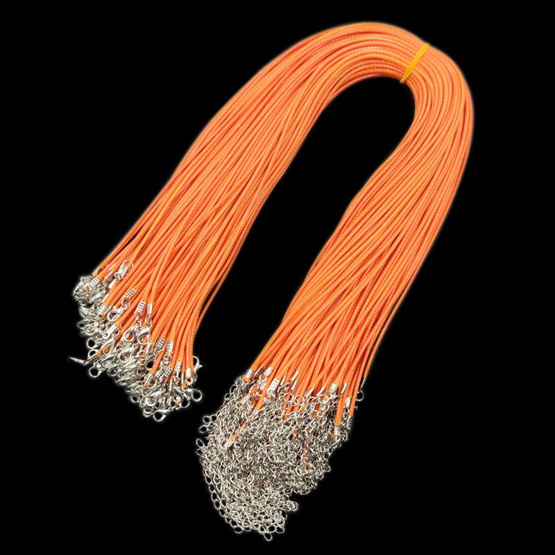 Pendant Charms Findings Necklace Chain Rope 10Pcs 2mm Unisex Lobster Clasp String Cord Fashion 16 Colors Twisted Adjustable Braided PU Leather Beads