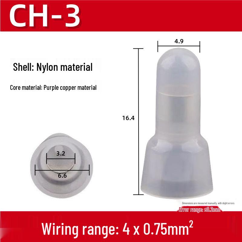 CE Nipple Type Transparent Flame Retardant Wire Connector Caps, Quick Connect Nylon Crimp Terminals