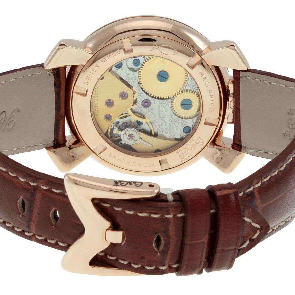 Аутлет подлинные часы без коробки MANUALE 48MM серебристый циферблат ручной завод ежедневные водонепроницаемые серебристые [Gaga Milano] 5011.06S-BRW мужские [Товар]