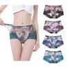 BEKYNI Standard Floral Print Deep Lace Stylish Plus Set of 4 Women's Panties, Mesh, Sheer, Hem, Underwear, Size, (Size L, 23039)