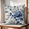 Blue And White Porcelain Cushion Cover Natural Linen Organic Fabric DoubleSided Printing Couch Pillow Covers Home Decor