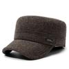 Мужская шляпа с плоским верхом для пап среднего и пожилого возраста, сезонная хлопковая шляпа, холодная и теплая, регулируемая защитная кепка для ушей