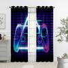 2PCS Living Room, Bedroom, Gaming Room, Cool Game Controller Printed Curtains, Light-Transmitting Decorative Custom Curtains