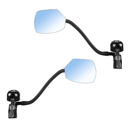 2-In-1 Bicycle Rearview Mirror with Bell 360 Degrees Adjustable MTB Road Mountain Bike Rearview Mirror High Decibel Alarm Bell Bike Accessories