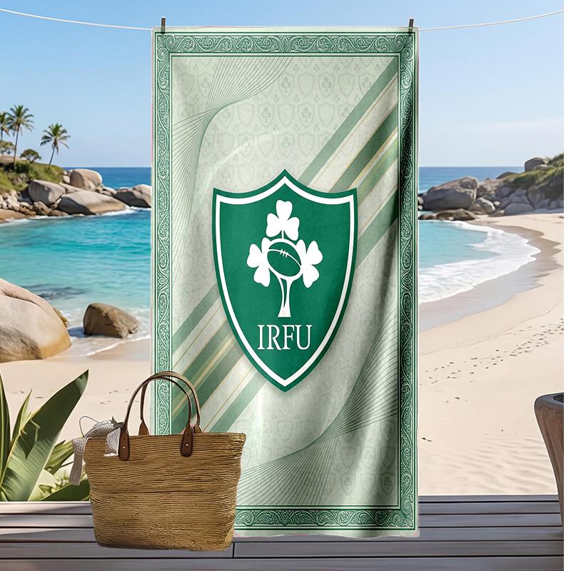 Ireland Rugby Print Beach Towel Soft Portable Quick?dry Towel For Pool Summer Vacation Outdoor Sport