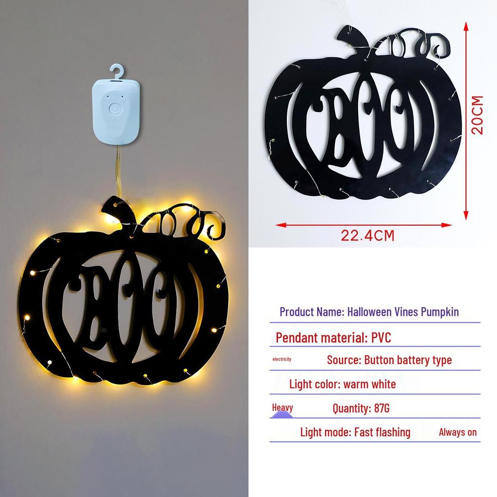 Halloween Pumpkin Ghost Hanging Lights for Indoor Wall & Window Decoration