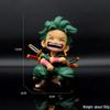 One Piece Q Version Luffy & Zoro Sitting Figures – Trendy Anime Ornaments, Perfect Birthday Gift