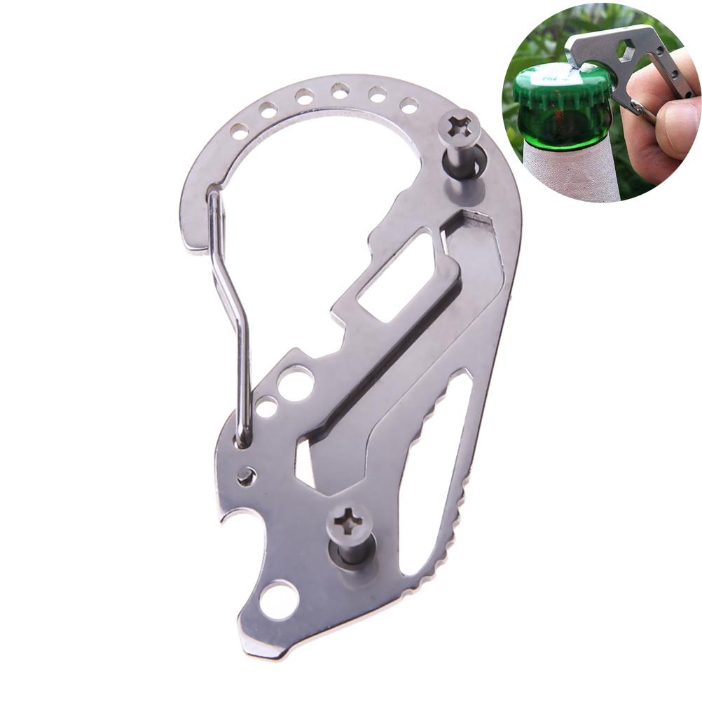 Multi Function Keychain Carabiner Keychain Stainless Steel Keychain Outdoor Tools