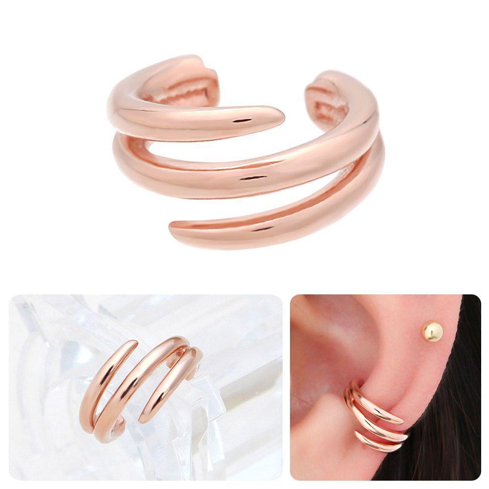 Rose Gold Ear Cuff Unique Bracelet Ring 14Kgp