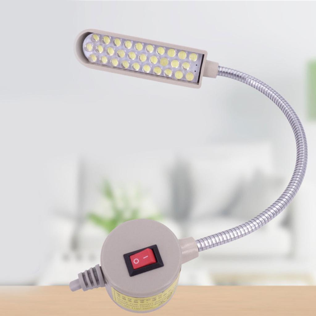 Светодиодная лампа для швейной машины с регулируемой яркостью, 30 светодиодов, 2 Вт, магнитная лампа для швейной машины, гибкая гусиная шея