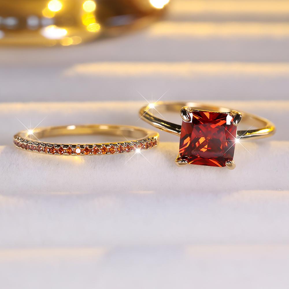 Элегантный комплект обручальных колец с зеленым цирконием принцессы для женщин, обручальное кольцо золотого цвета, свадебные украшения