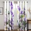 2 шт очаровательные шторы с цветочным принтом бабочки цветочные шторы для спальни гостиной кухни оконные шторы люверсы верхний кортин