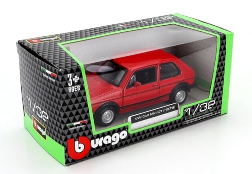 Bburago Volkswagen Golf MKI GTi 1979 (красный) Литая модель автомобиля в масштабе 1/32