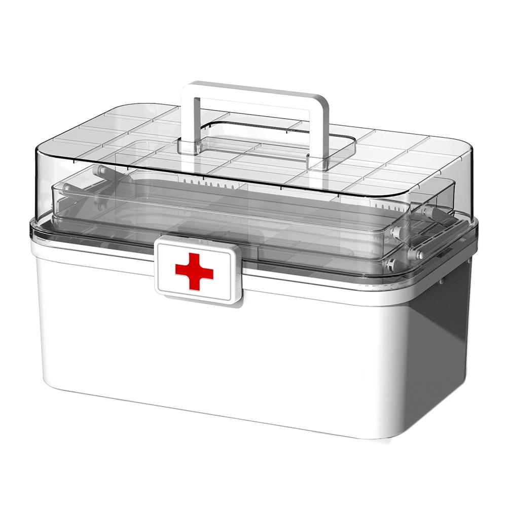 Сортировка хранения 3-слойная коробка для лекарств Пластиковый ящик для хранения лекарств Портативный медицинский шкафчик для офиса