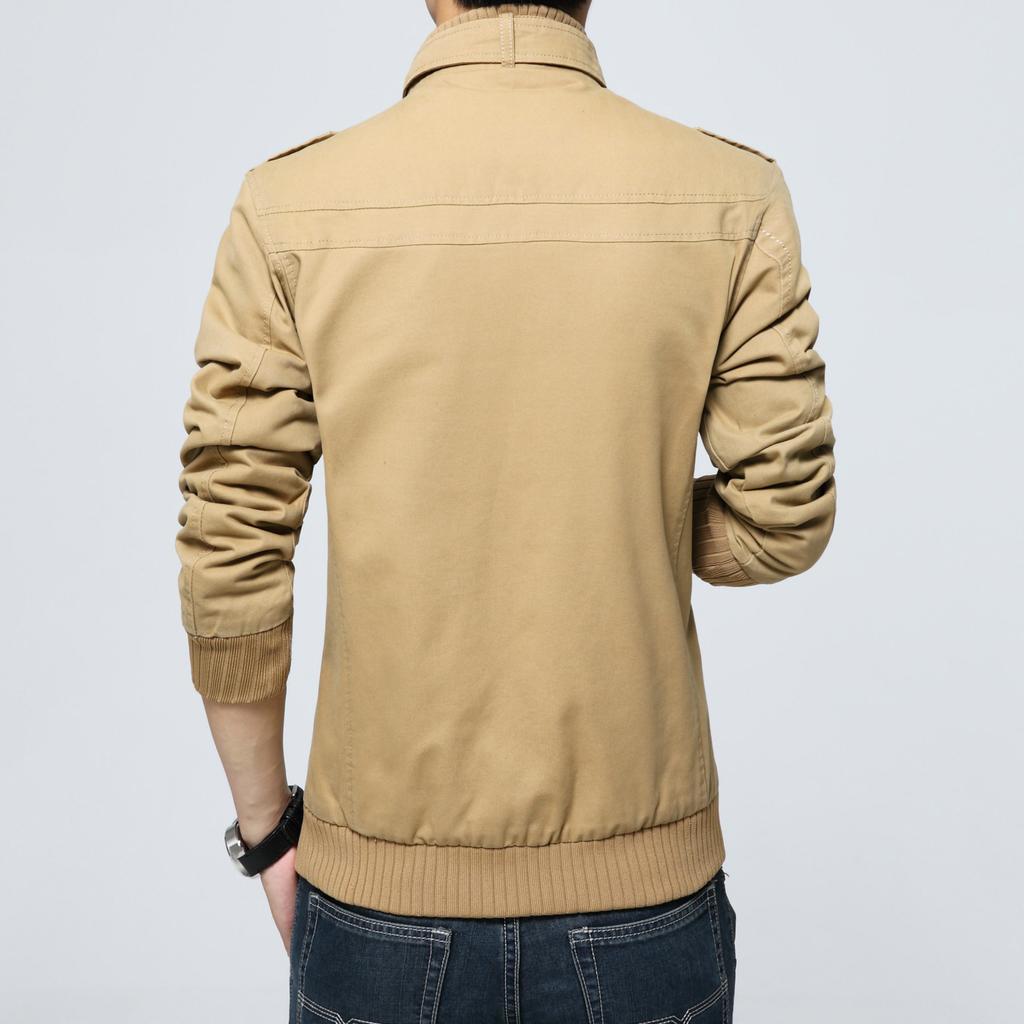 Повседневная куртка мужская осенне-зимняя мужская корейская версия приталенная модная куртка с воротником-стойкой из вымытого чистого хлопка мужская куртка одежда