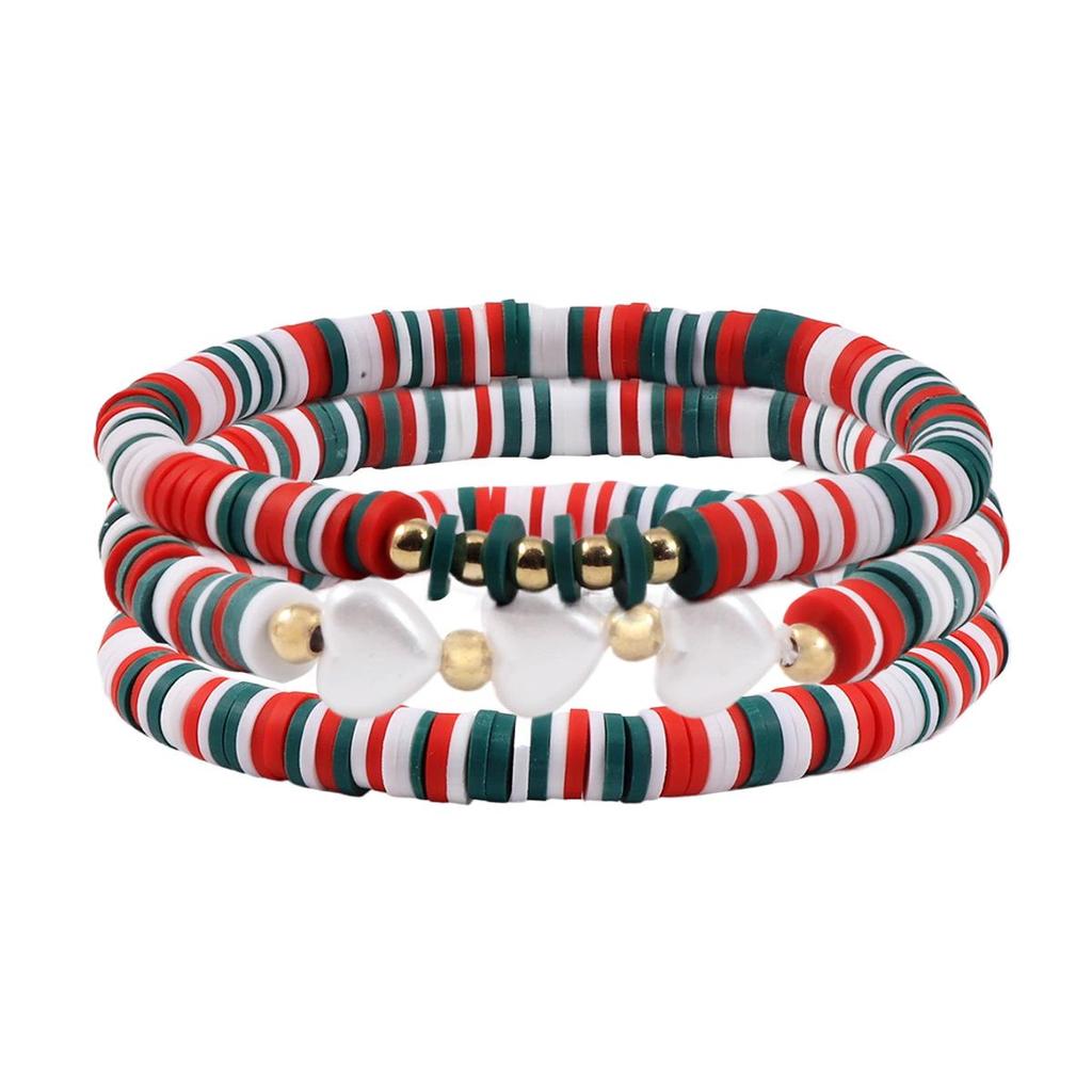 Versatile Colorful Polymer Clay & Acrylic Beaded Christmas Bracelet